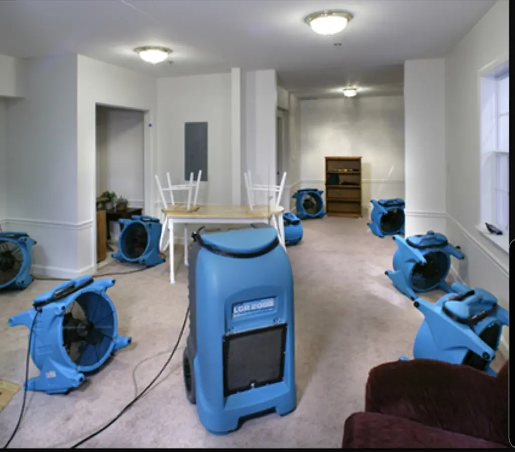 Air movers and dehumidifier setup for Water Extraction & Removal in Goodyear